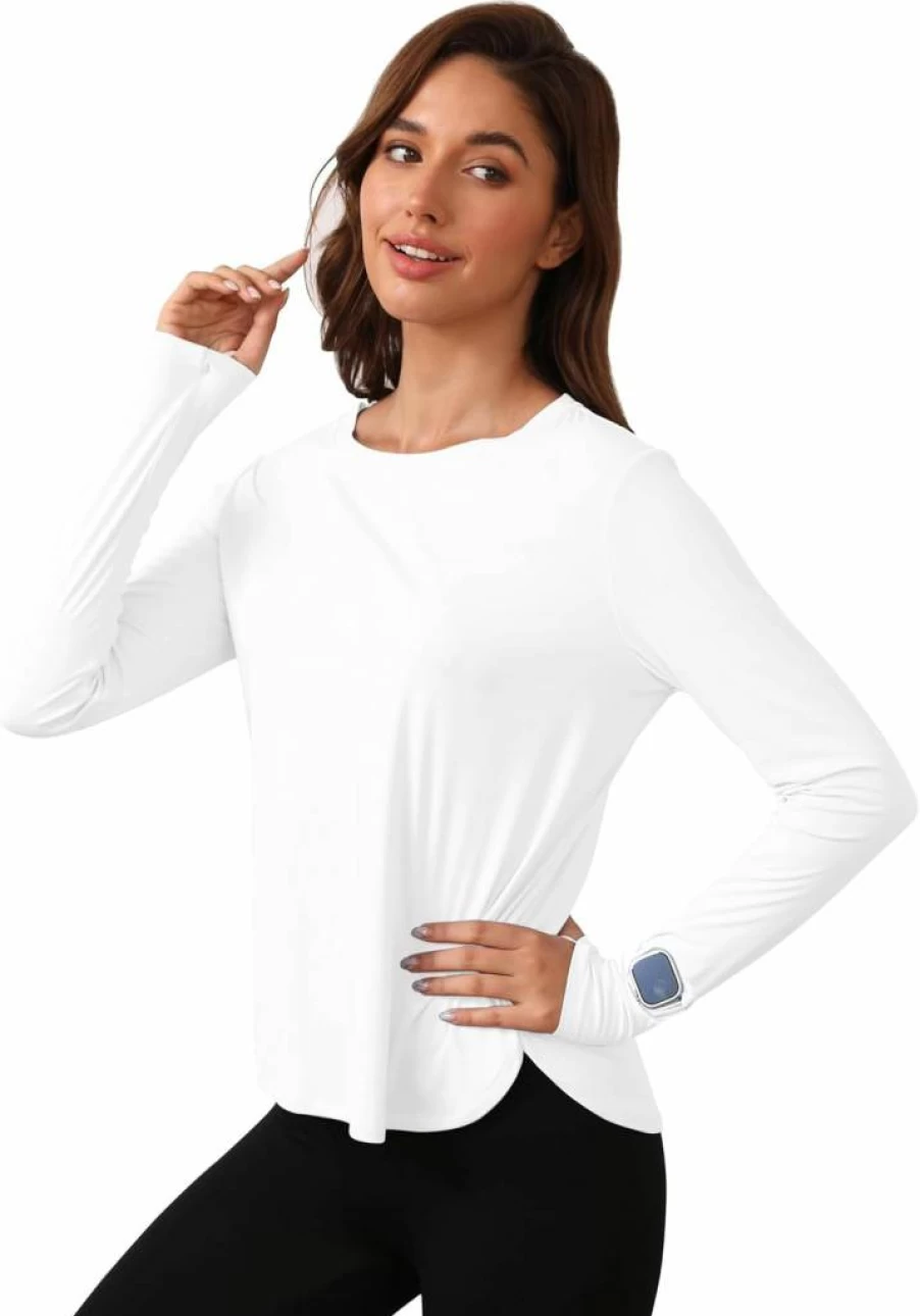 YGDHST Women's UPF 50+ Long Sleeve Rash Guard Shirt - Sun Protective Swim Top for Beach, Running & Workout