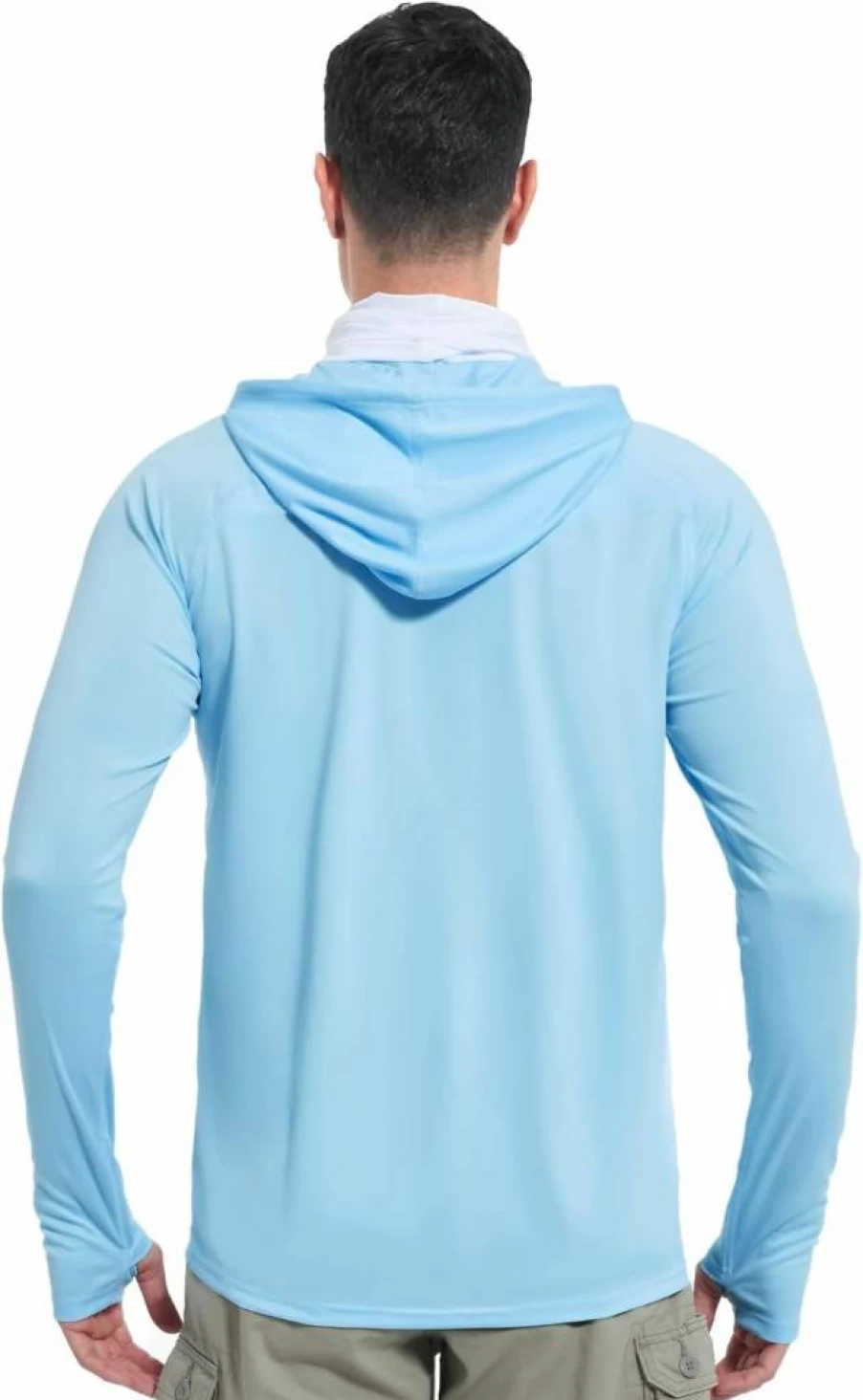 Isnowood UPF 50+ Men's Sun Protection Hoodie - Long Sleeve Fishing Rash Guard for Swimming, Hiking & Running UV Shirt