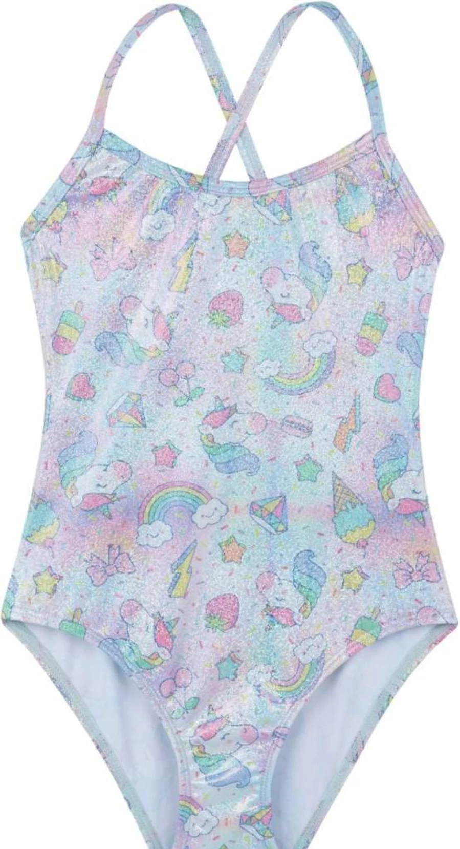 Gottex Kids Unicorn Squad One-Piece Swimsuit with UPF 50+ UV Protection, Chlorine-Resistant, Criss Cross Back Design