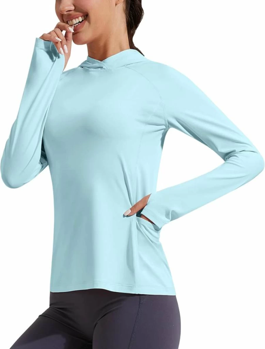 Pioneer Camp Women's UPF 50+ Sun Protection Hoodie - Lightweight Long Sleeve UV Shirt with Pockets for Hiking, Fishing & Outdoor Activities