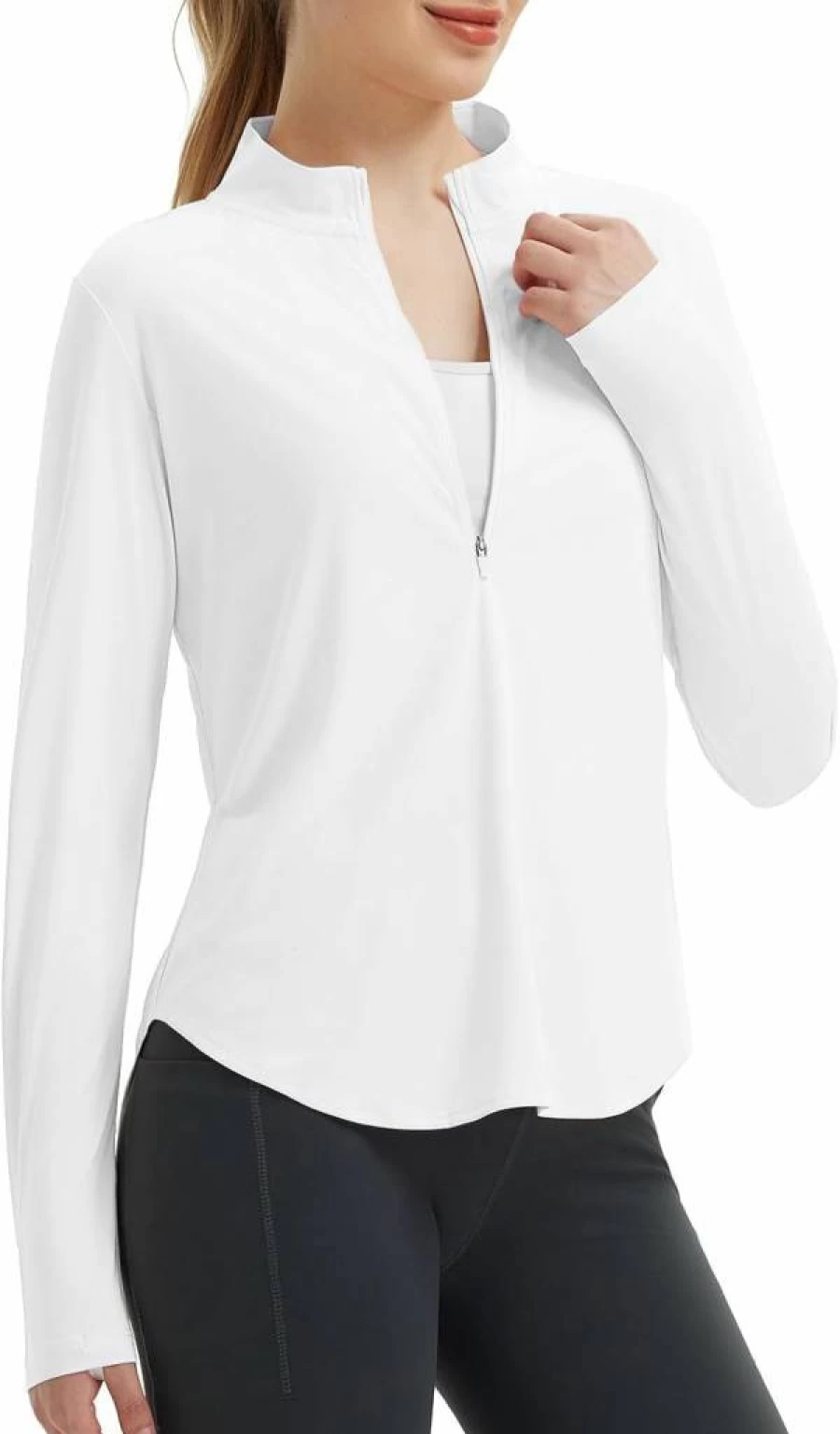 Baleaf Women's UPF 50+ Sun Shirt Long Sleeve 1/4 Zip Rash Guard UV Protection Lightweight Hiking Top SPF Clothing
