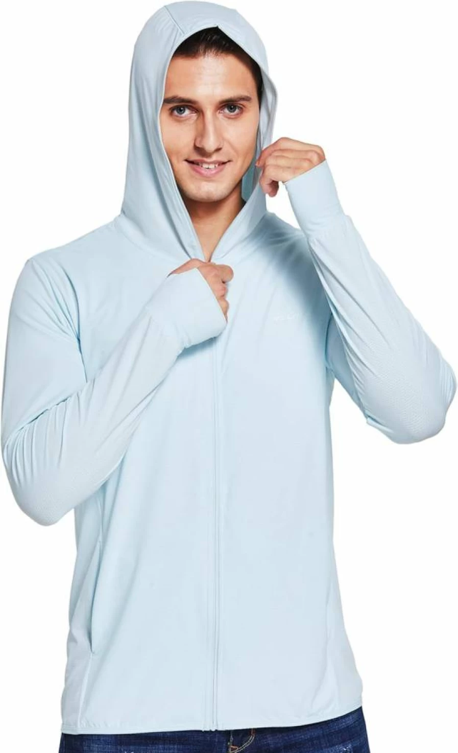 Willit Men's UPF 50+ Sun Protection Hooded Jacket - Lightweight SPF UV Shirt for Hiking, Fishing & Outdoor Activities - Long Sleeve Full Zip