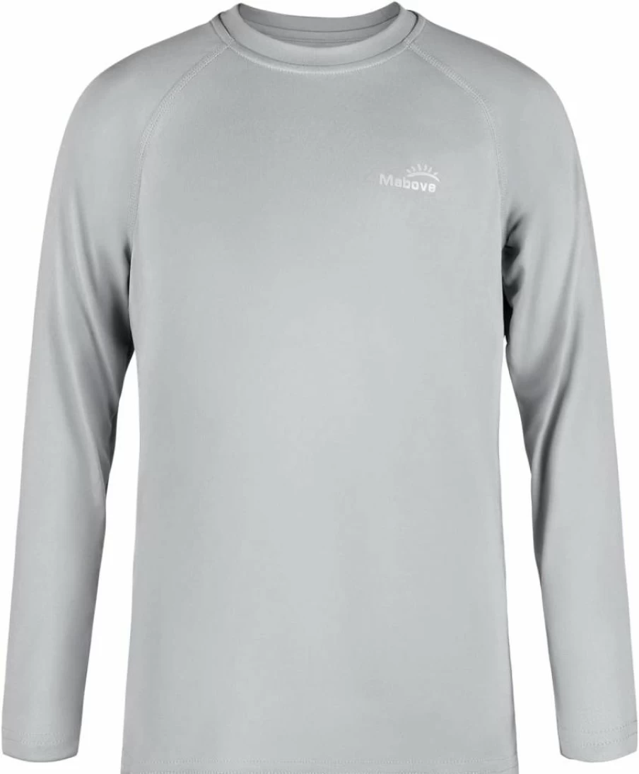 Mabove Boys UPF 50+ Sun Protection Long Sleeve Rash Guard - Swim Shirt for Outdoor Sports, Swimming, Running & Athletic Activities