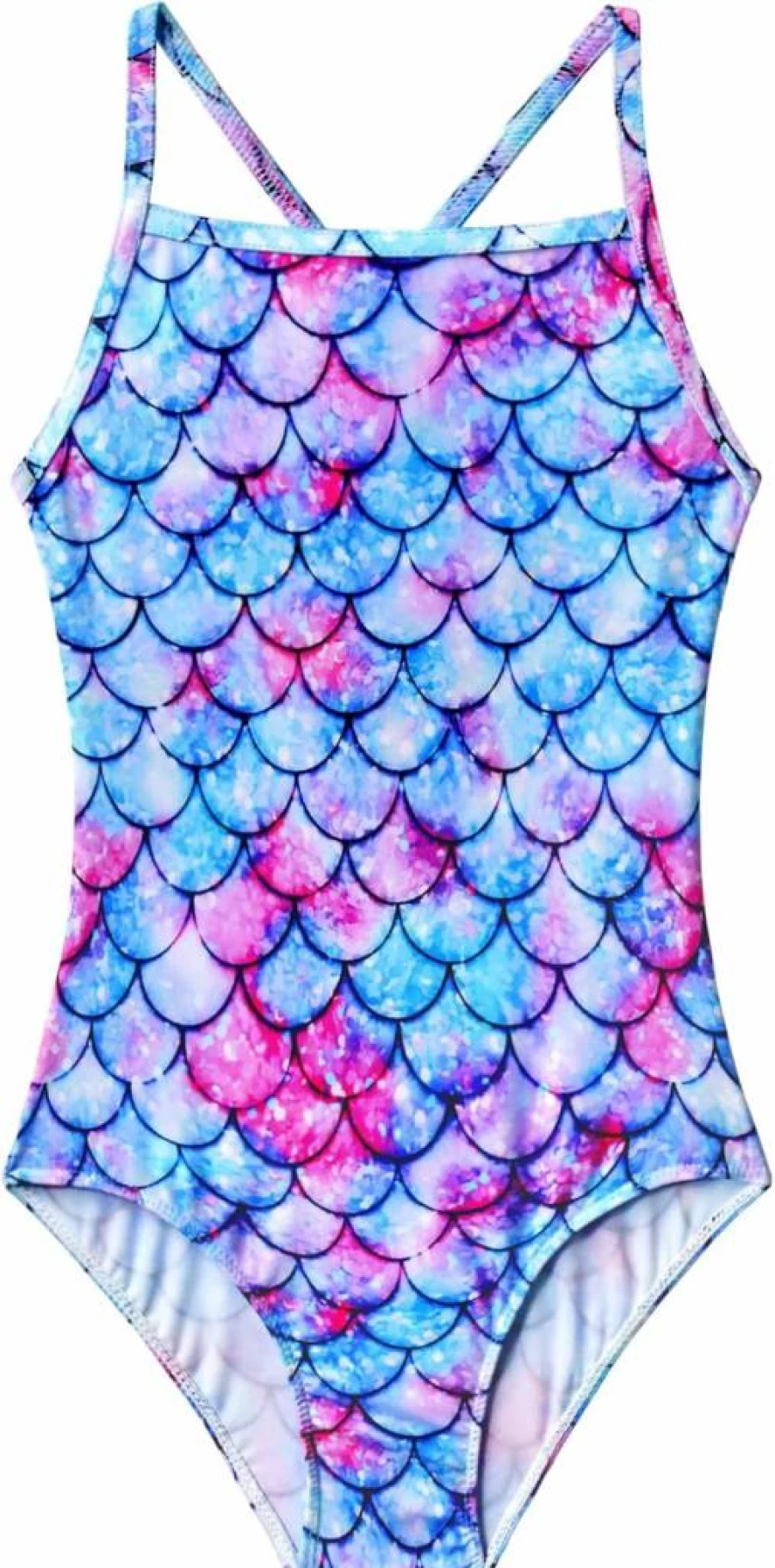 Nokecina Girls One-Piece Swimsuits for Kids 2-10 Years - Colorful Sport Bathing Suits for Summer Beach Swimming