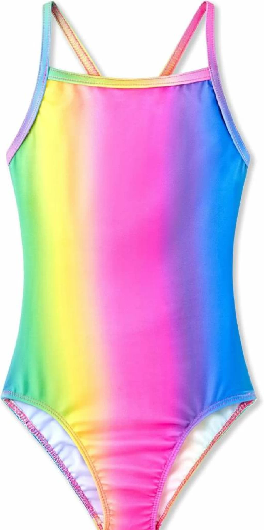 TENVDA Girls' Sporty Halter One-Piece Swimsuits for Beach & Pool | Quick-Dry Bathing Suit