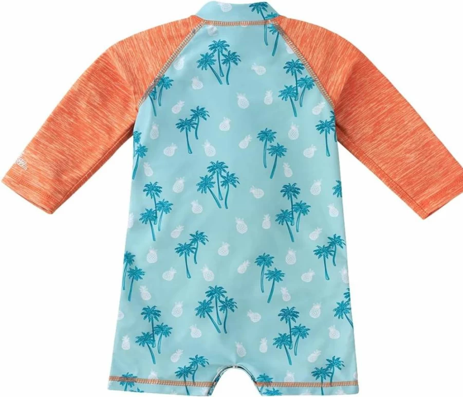 UV SKINZ UPF 50+ Baby Boys Sun Protection Long Sleeve Swim Romper - SPF Swimwear for Toddlers