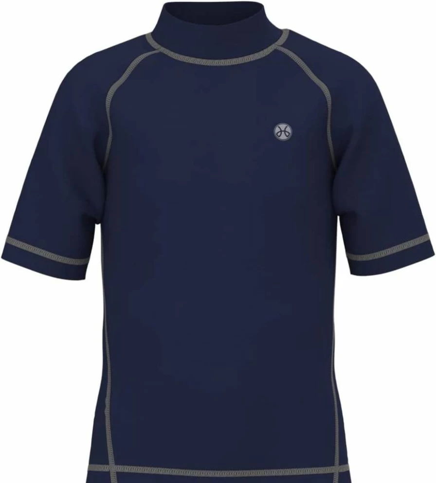 HMILES UPF 50+ Boys Sun Protection Swim Shirt - UV Rash Guard Tee for Kids Ages 3-12 Years