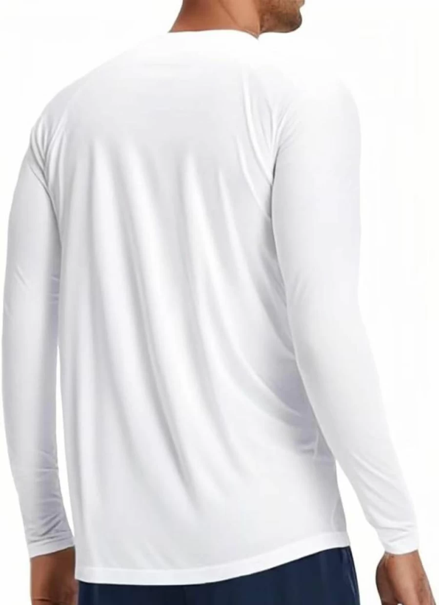 KINGFEN Men's UPF 50+ Sun Protection Long Sleeve Shirt - Quick Dry Athletic UV Shirt for Hiking, Fishing & Outdoor Activities