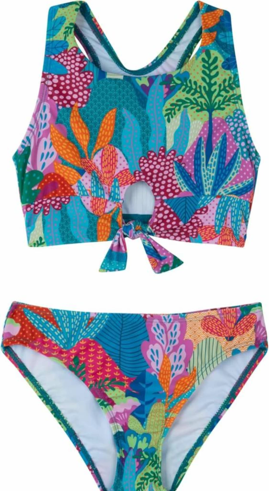 Gottex Kids Ocean Blooms Racerback Swimwear Set - UPF 50+ UV Protection, Chlorine Resistant, Girls' Two-Piece Swimsuit