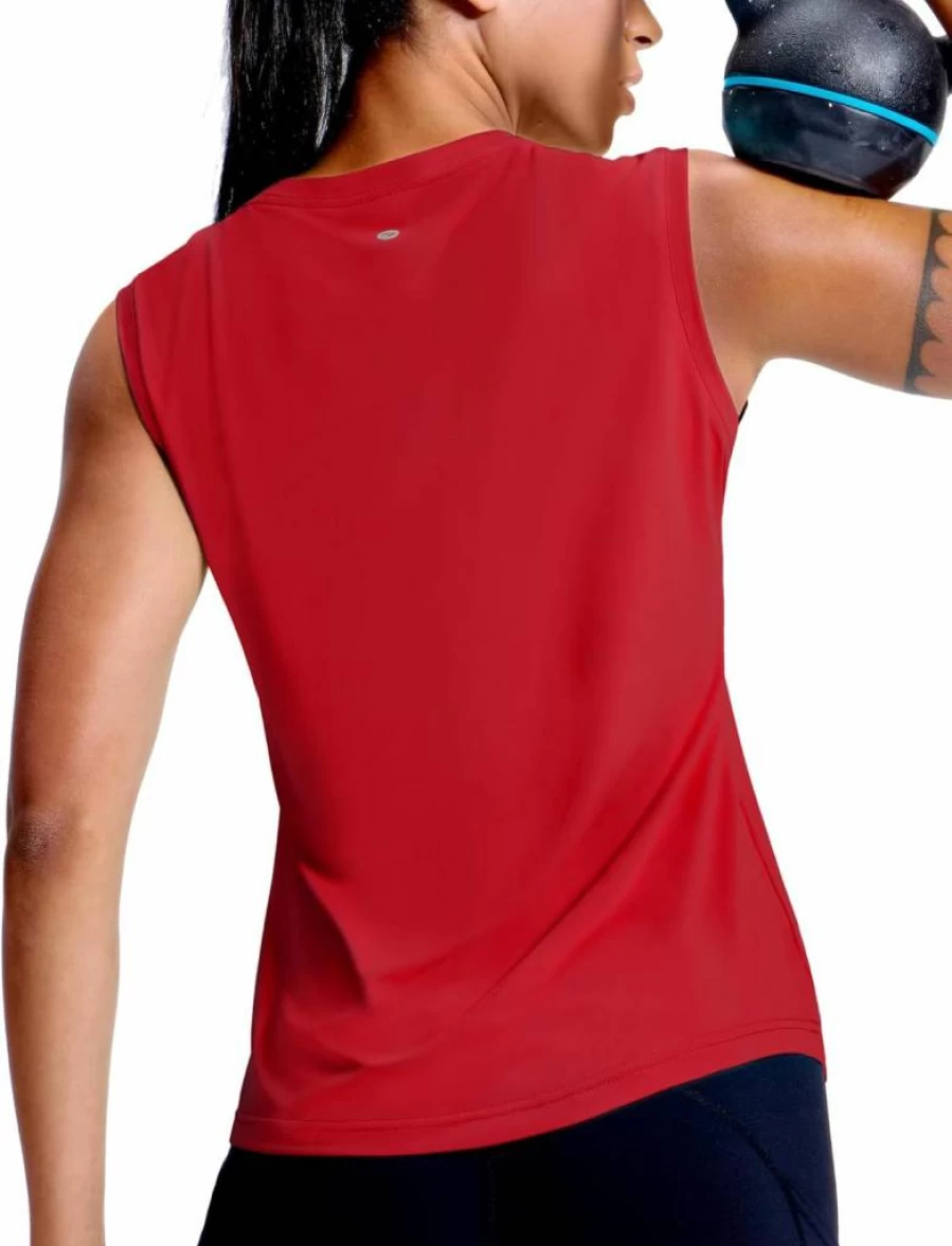 MIER Women's UPF 50+ Sleeveless Workout Tank Top - Dry Fit Athletic Shirt for Running, Tennis, Yoga & Gym