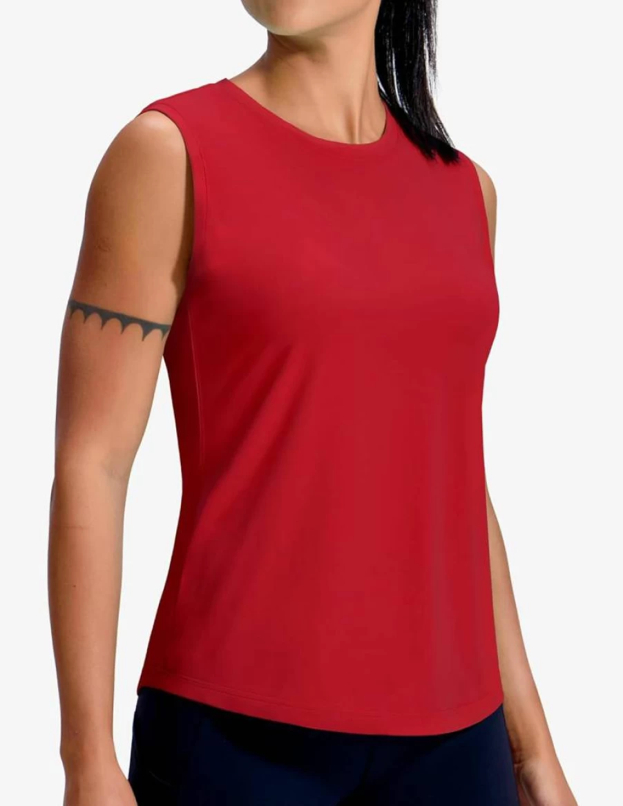 MIER Women's UPF 50+ Sleeveless Workout Tank Top - Dry Fit Athletic Shirt for Running, Tennis, Yoga & Gym