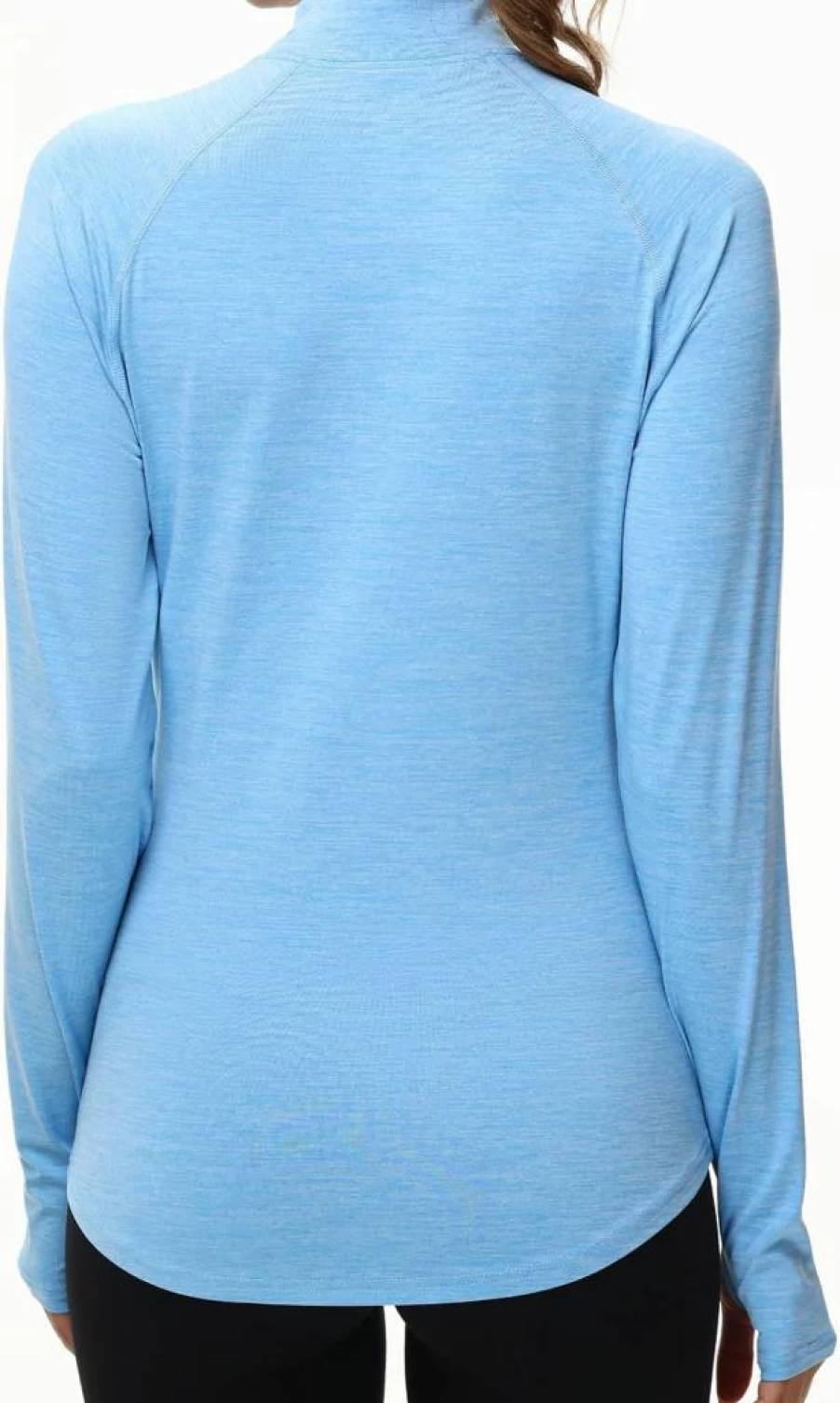 Isnowood Women's UPF 50+ Long Sleeve Rash Guard, 1/4 Zip Quick Dry Athletic Shirt for Hiking, Workout & Sun Protection