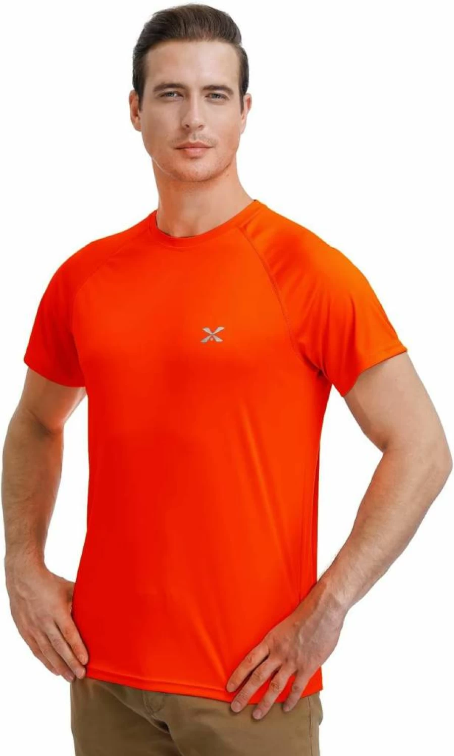 TIHEEN Men's Quick Dry UPF 50+ Short Sleeve T-Shirt - Athletic Running, Workout, Fishing & Hiking Performance Shirt