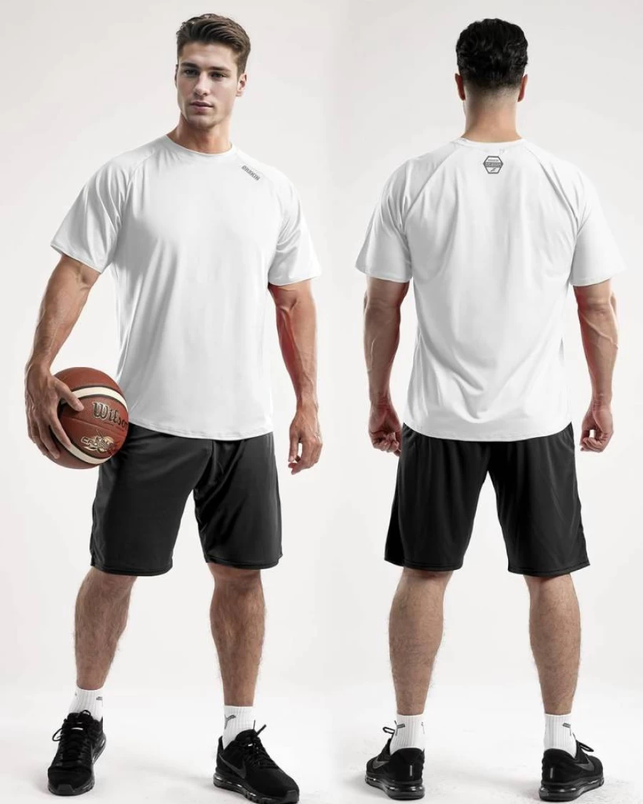DRSKIN Men's Active Short Sleeve T-Shirt - 2 Pack Moisture Wicking Quick Dry Workout Shirts for Running, Athletic Sun Protection