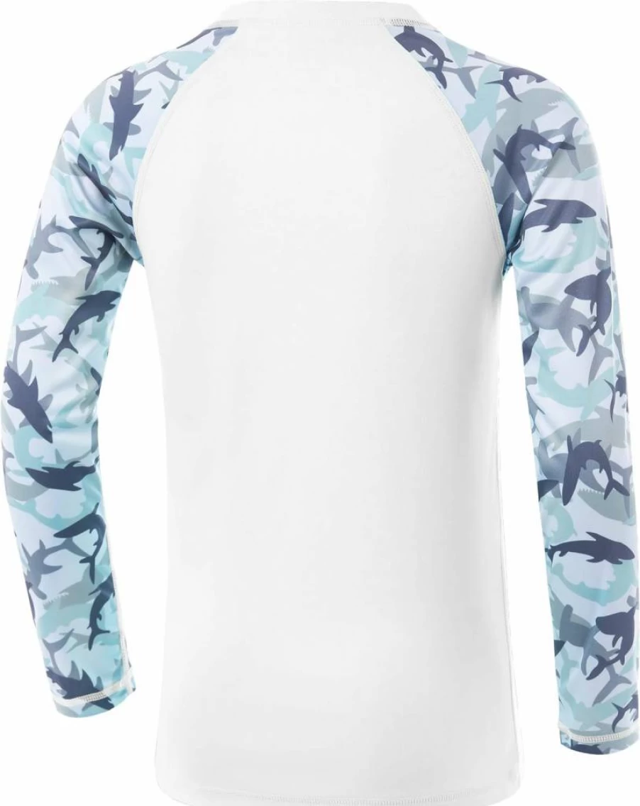 DRONIRING Boys' UPF 50+ Sun Protection Rash Guard Swim Shirt Long Sleeve UV Water Shirt for Swimming Fishing Beach Surfing Youth Kids