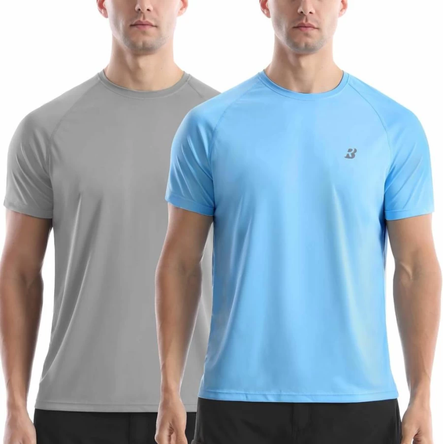 Roadbox UPF 50+ Men's Quick-Dry Rash Guard Shirt for Swimming, Surfing & Beach - Lightweight Sun Protection Short Sleeve T-Shirt
