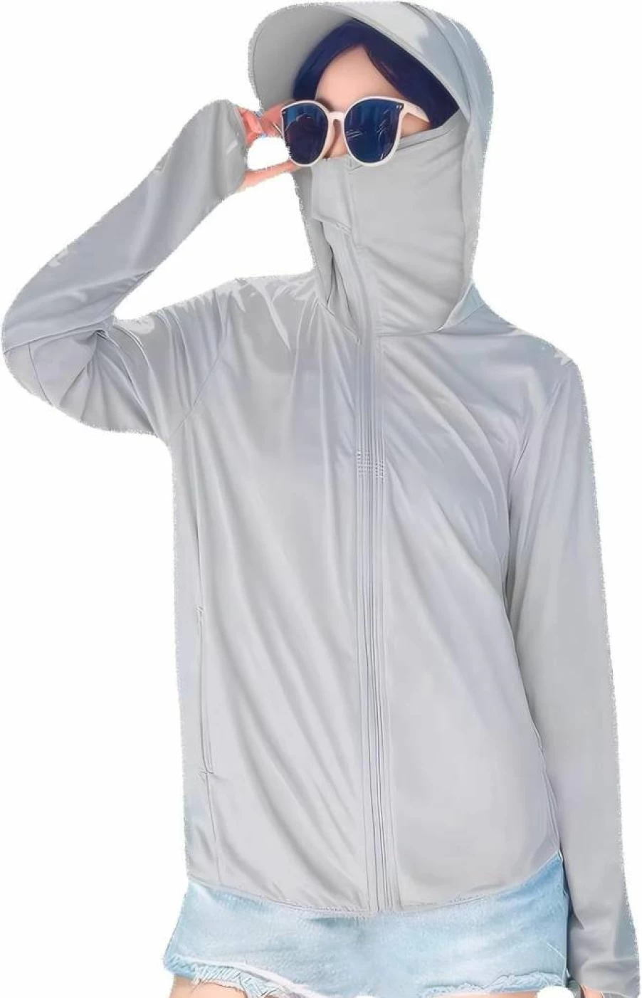 YRXINHES Women's UPF 50+ Sun Protection Hoodie Jacket - Breathable Long Sleeve UV Shirt with Full Zip for Outdoor Activities