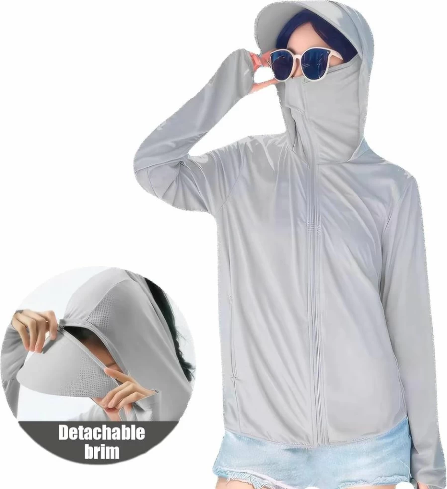 YRXINHES Women's UPF 50+ Sun Protection Hoodie Jacket - Breathable Long Sleeve UV Shirt with Full Zip for Outdoor Activities