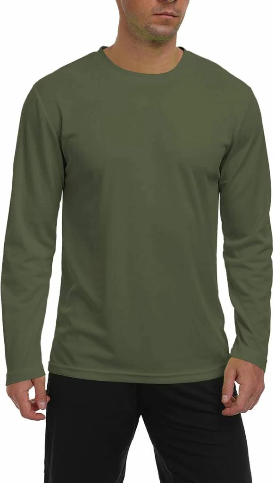 AGVNG Men's UV Protection Long Sleeve Athletic Shirt - Lightweight Quick Dry Hiking, Cycling & Fishing Tee for Workouts & Outdoor Activities