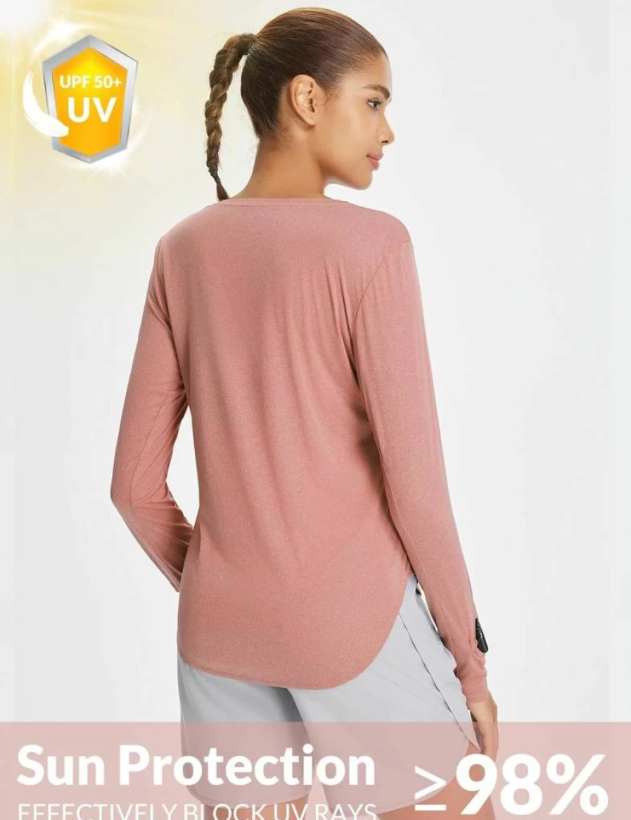 Baleaf Women's UPF 50+ Long Sleeve Sun Shirt - Lightweight Quick-Dry UV Protection Rash Guard for Hiking & Outdoor Activities