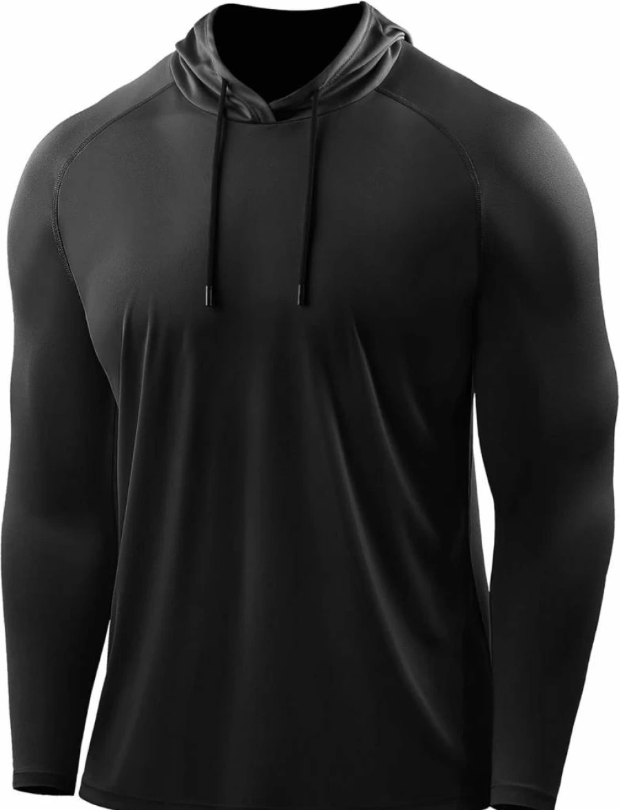 CADMUS Men's UPF 50+ Sun Protection Long Sleeve Fishing Shirt, Dry Fit Workout Hoodie for Outdoor Activities