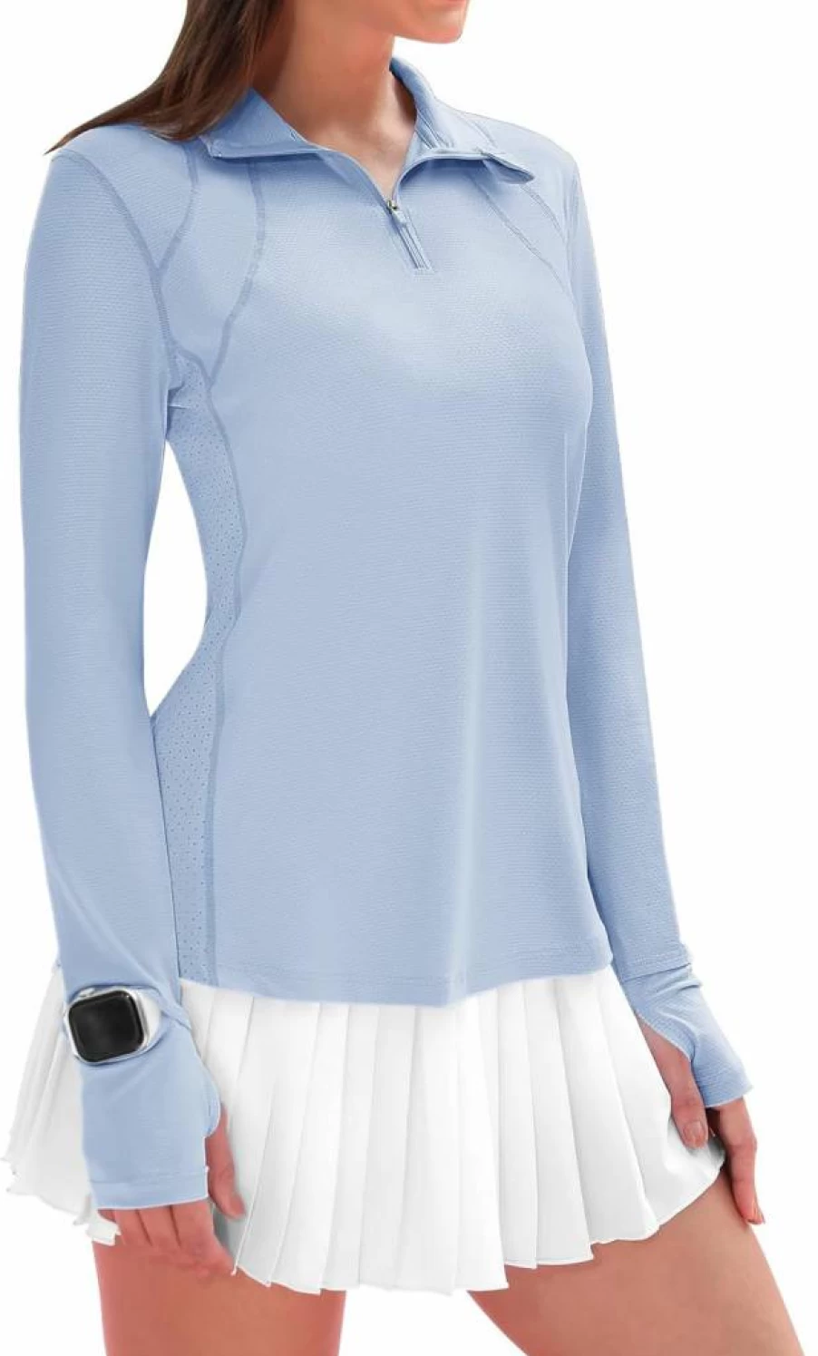 IECCP Women's Sun Protection Long Sleeve Pullover - Quick Dry Athletic Top for Hiking, Running & Workouts