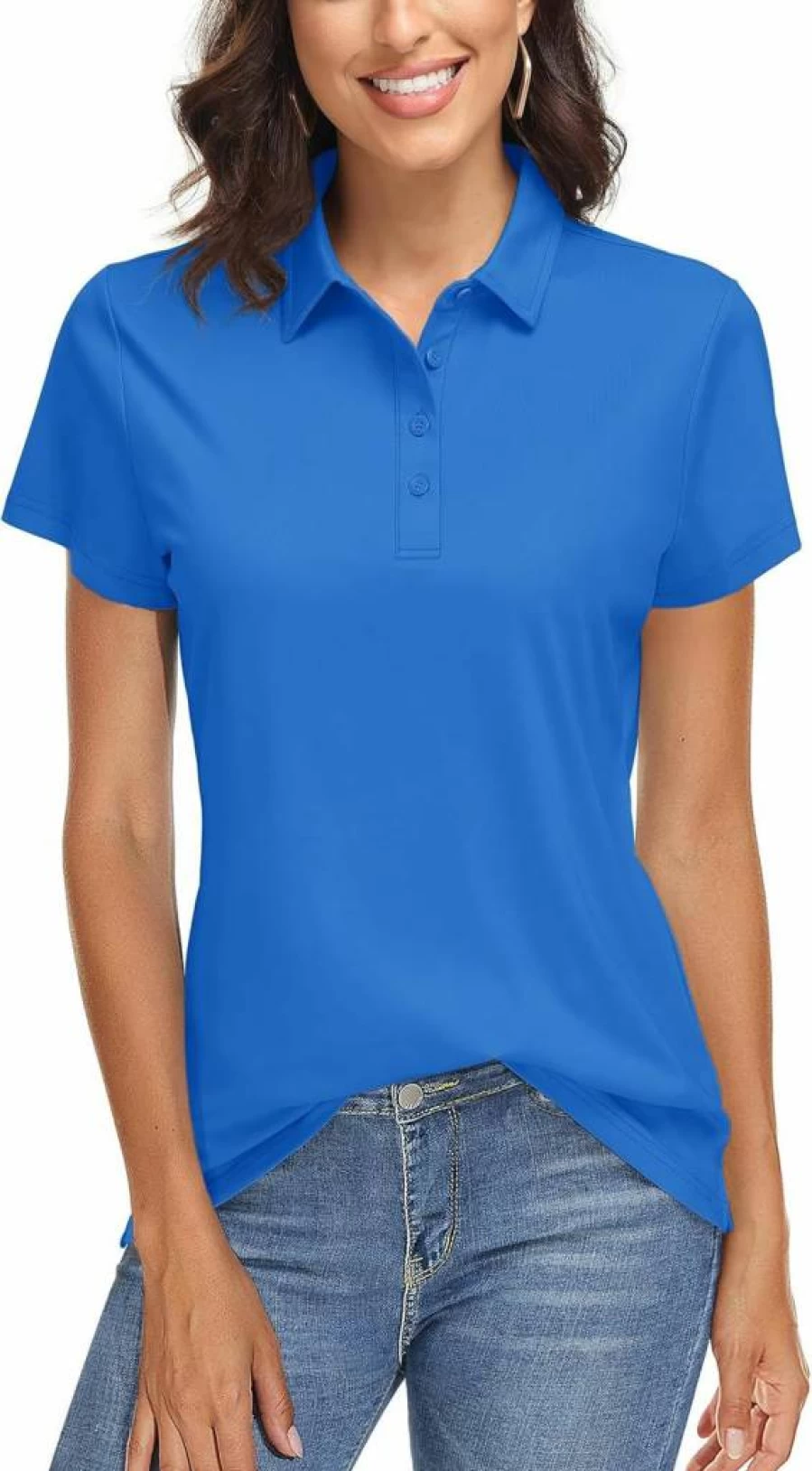 TACVASEN Women's UPF 50+ Short Sleeve Golf Polo Shirt - Quick Dry, Sun Protection, Collared Tennis & Active Wear Top