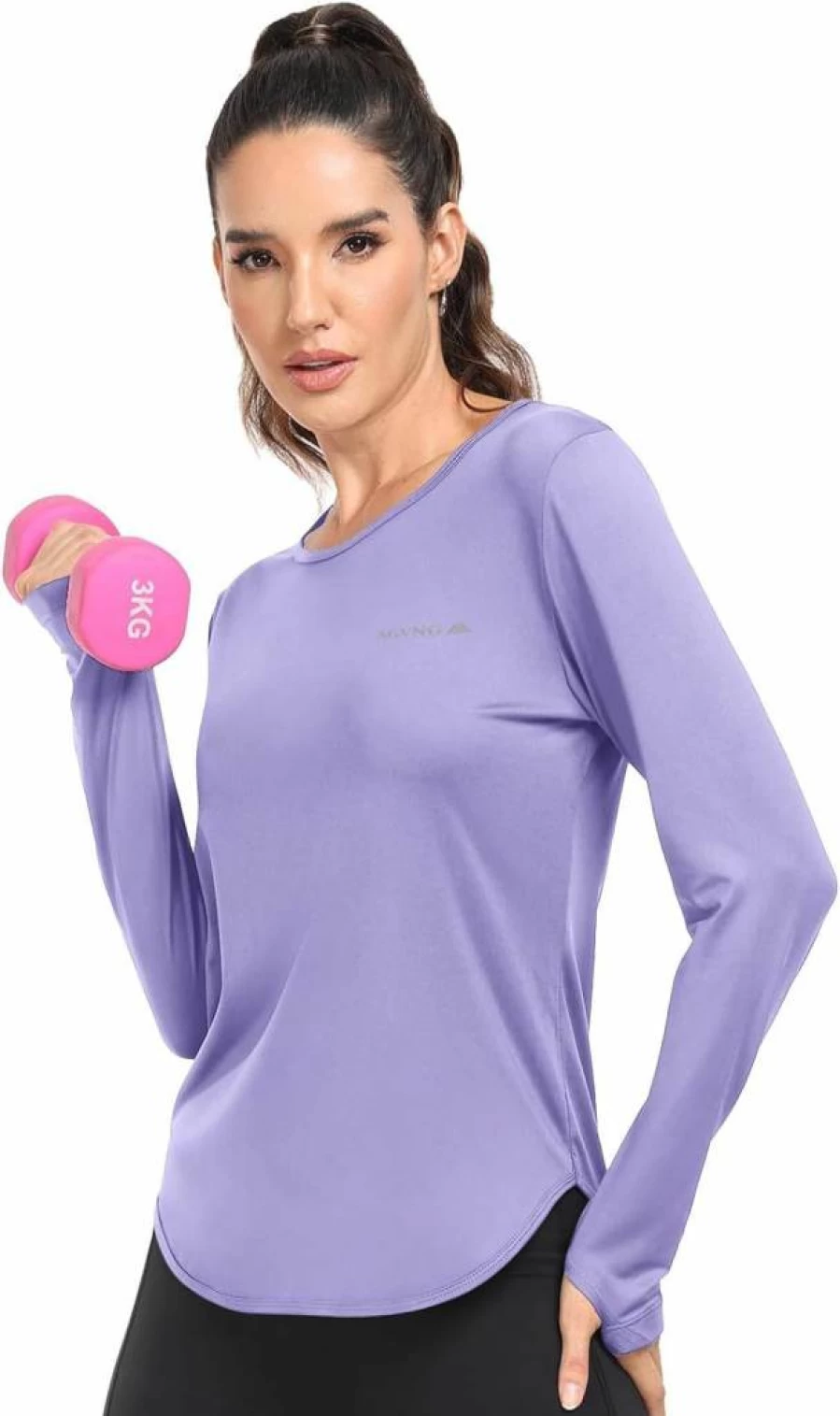 AGVNG Women's UPF 50+ Long Sleeve Sun Shirt - Lightweight UV Protection Rash Guard for Hiking, Workout & Outdoor Activities