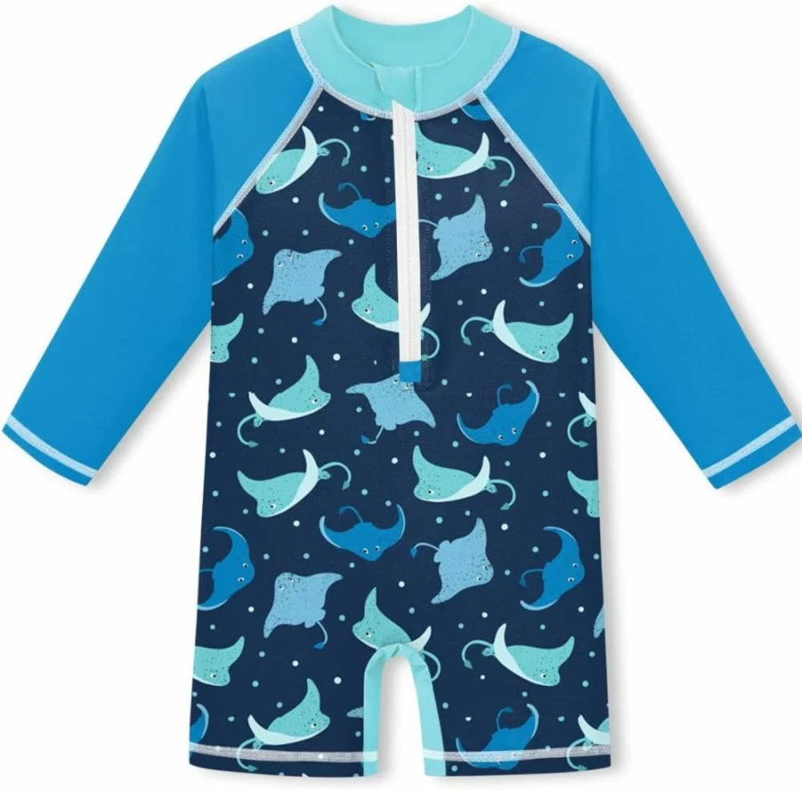 BesserBay Baby Sun Protective One-Piece Swimsuit with UPF 50+ and Zip Front for 0-36 Months