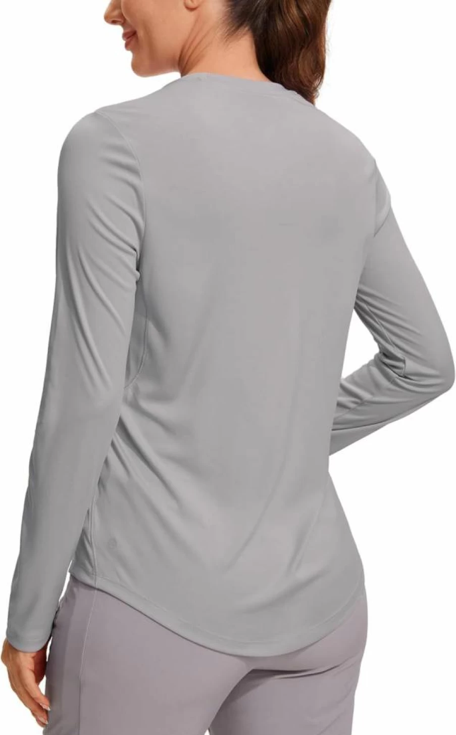 CRZ YOGA Women's UPF 50+ Sun Protection Long Sleeve Shirt - Lightweight Quick-Dry Active Top for Running, Hiking & Outdoor Workouts