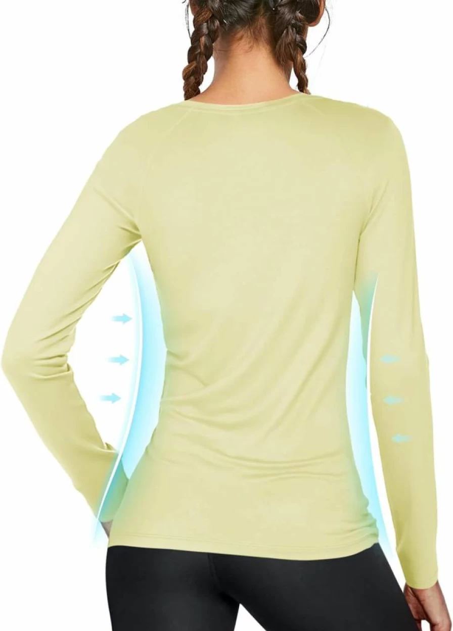 Isnowood Women's UPF 50+ UV Protection Long Sleeve Rash Guard Shirt for Swimming, Hiking, Running & Athletic Workouts