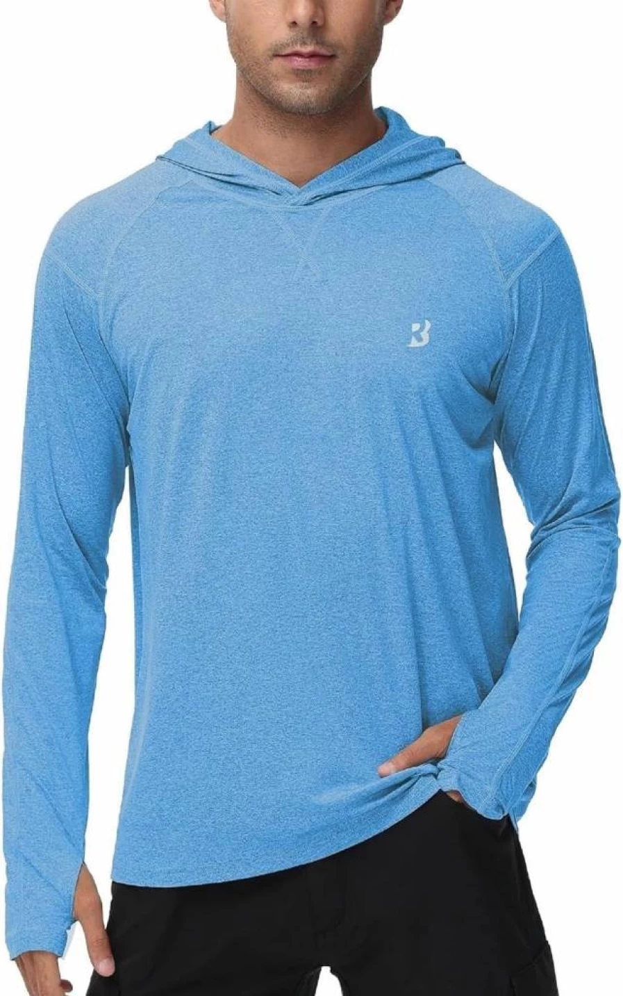 Roadbox UPF 50+ Men's Sun Protection Hoodie - Long Sleeve Fishing Shirt for Hiking, Running, Swim & Outdoor Activities