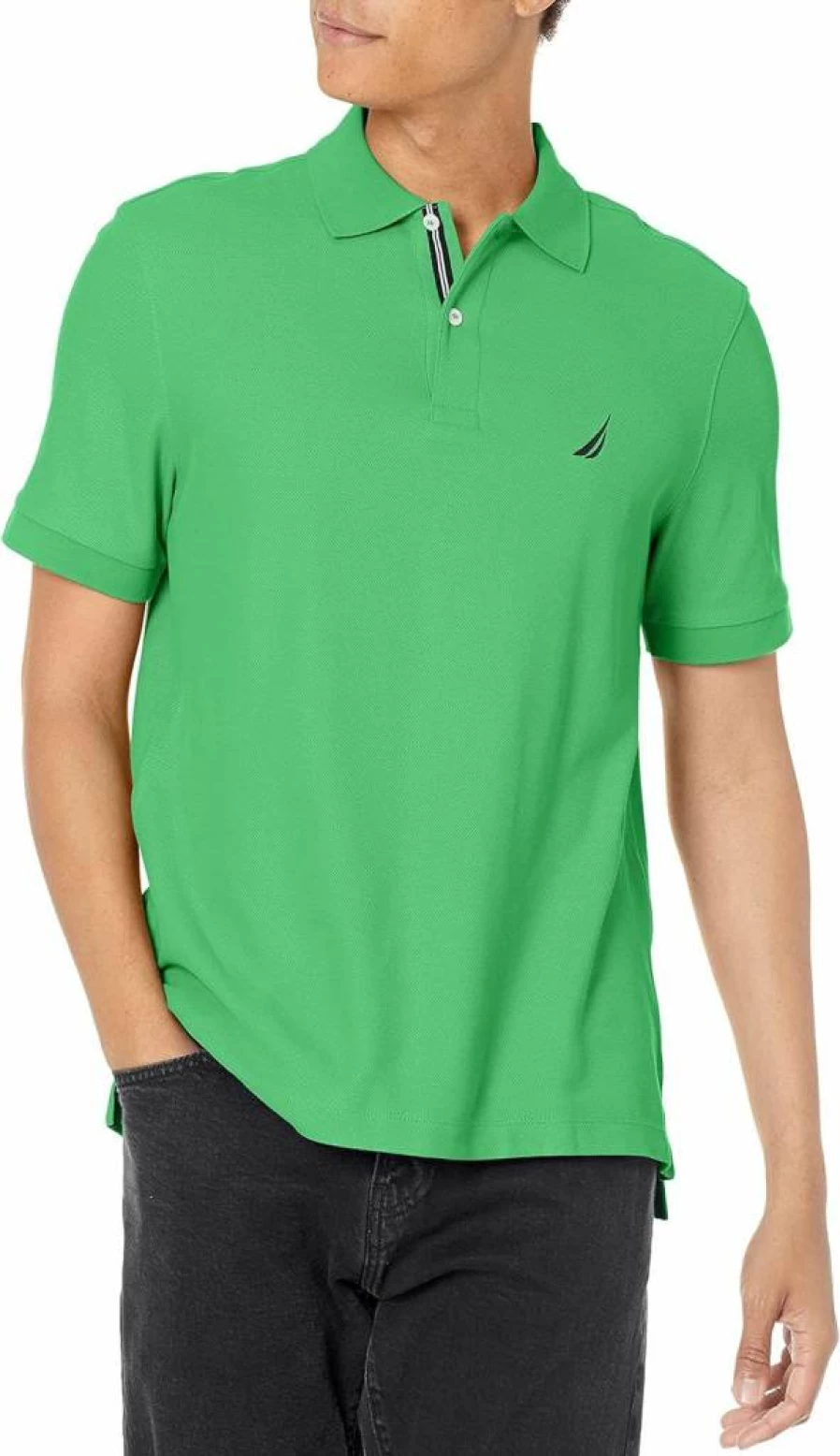 Nautica Men's Classic Solid Color Deck Shirt - Casual Short Sleeve Button-Up for Summer