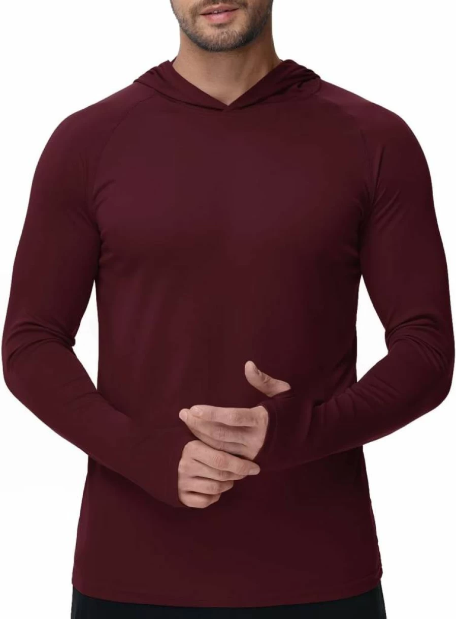 KEFITEVD Men's UPF 50+ Sun Protection Hoodie - Lightweight Quick-Dry UV Shirt, Long Sleeve Rash Guard for Swimming & Outdoor Activities