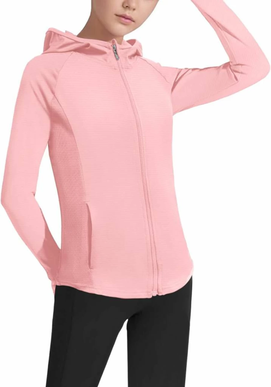 LIONJIE UPF50+ Sun Protection Hoodie Jacket for Women - Lightweight Athletic Zip Up Outdoor Hiking Fishing Long Sleeve Top